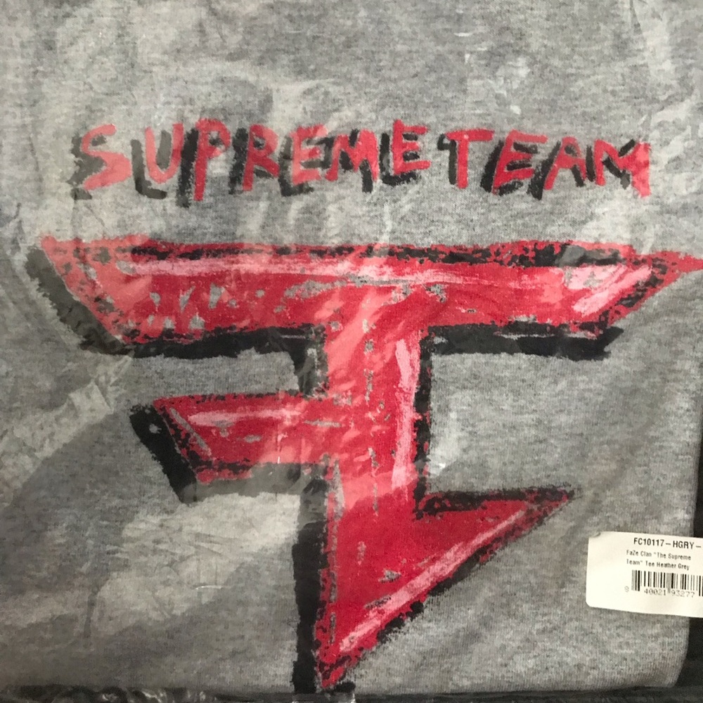 FaZe x Supreme collab t-shirt (GREY) *BRAND NEW*